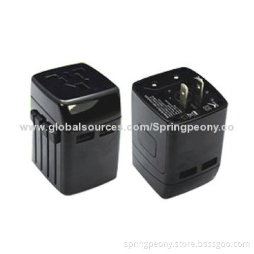 Universal Travel Power Plugs with Replaceable Fuse, CE, RoHS Marks